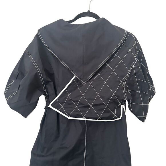 TORY BURCH Diamond‎ Topstitch Sailor Dress Black NWT Sz 2 - Picture 5 of 8